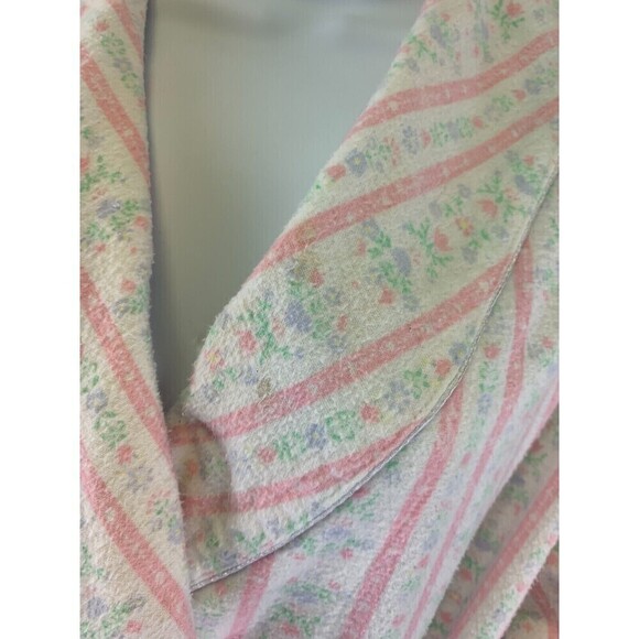 Lanz of Salzburg Tyrolean Flannel Wrap Robe Heart Flowers Pink Long Womens Small - Picture 4 of 14